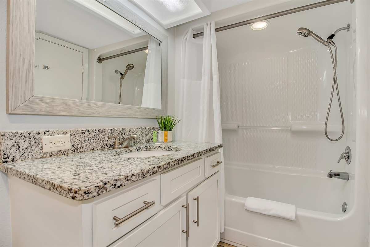Unwind and refresh in style in our bathroom!