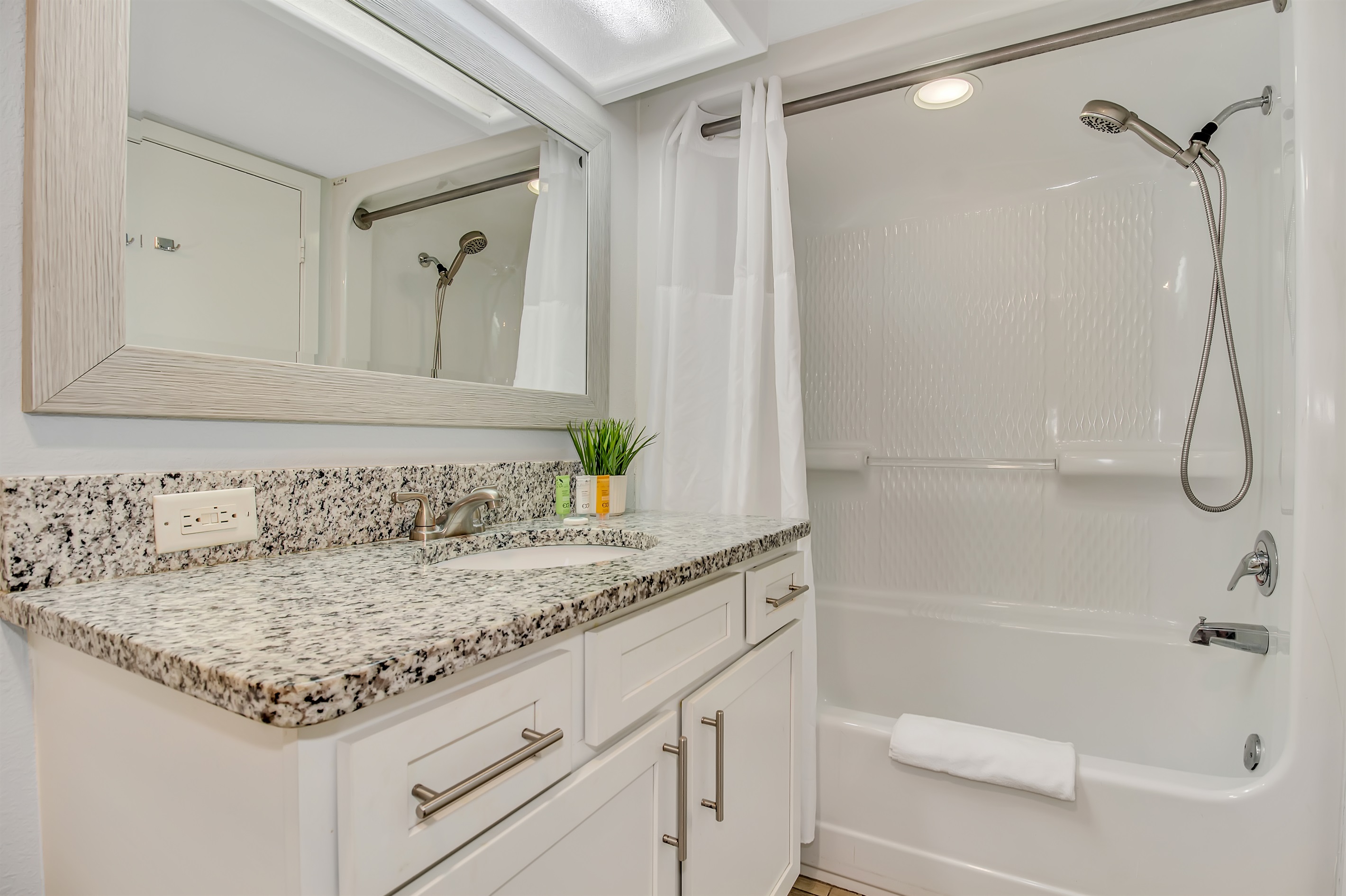 Unwind and refresh in style in our bathroom!
