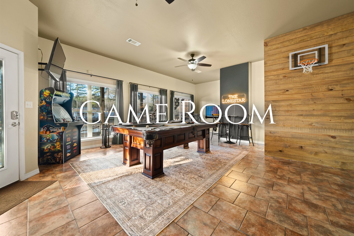 The game room brings endless entertainment with a mix of activities that keep the whole group smiling.