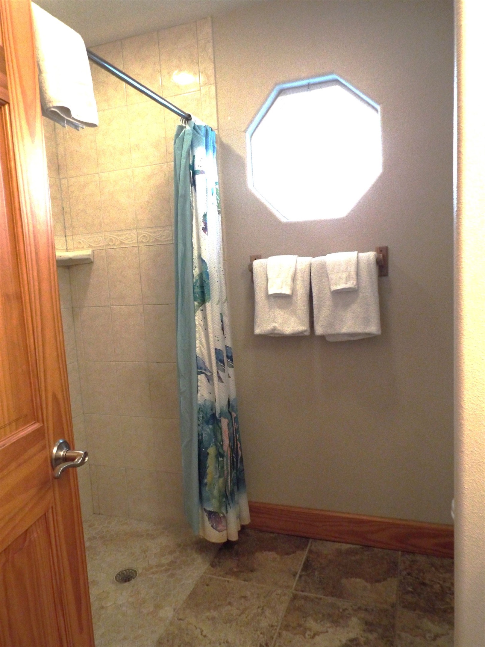 Side B has a no step, walk in shower