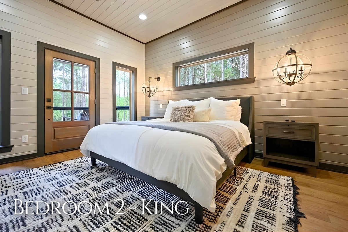 Tucked away for added privacy, the second king bedroom feels just as relaxing and thoughtfully designed.