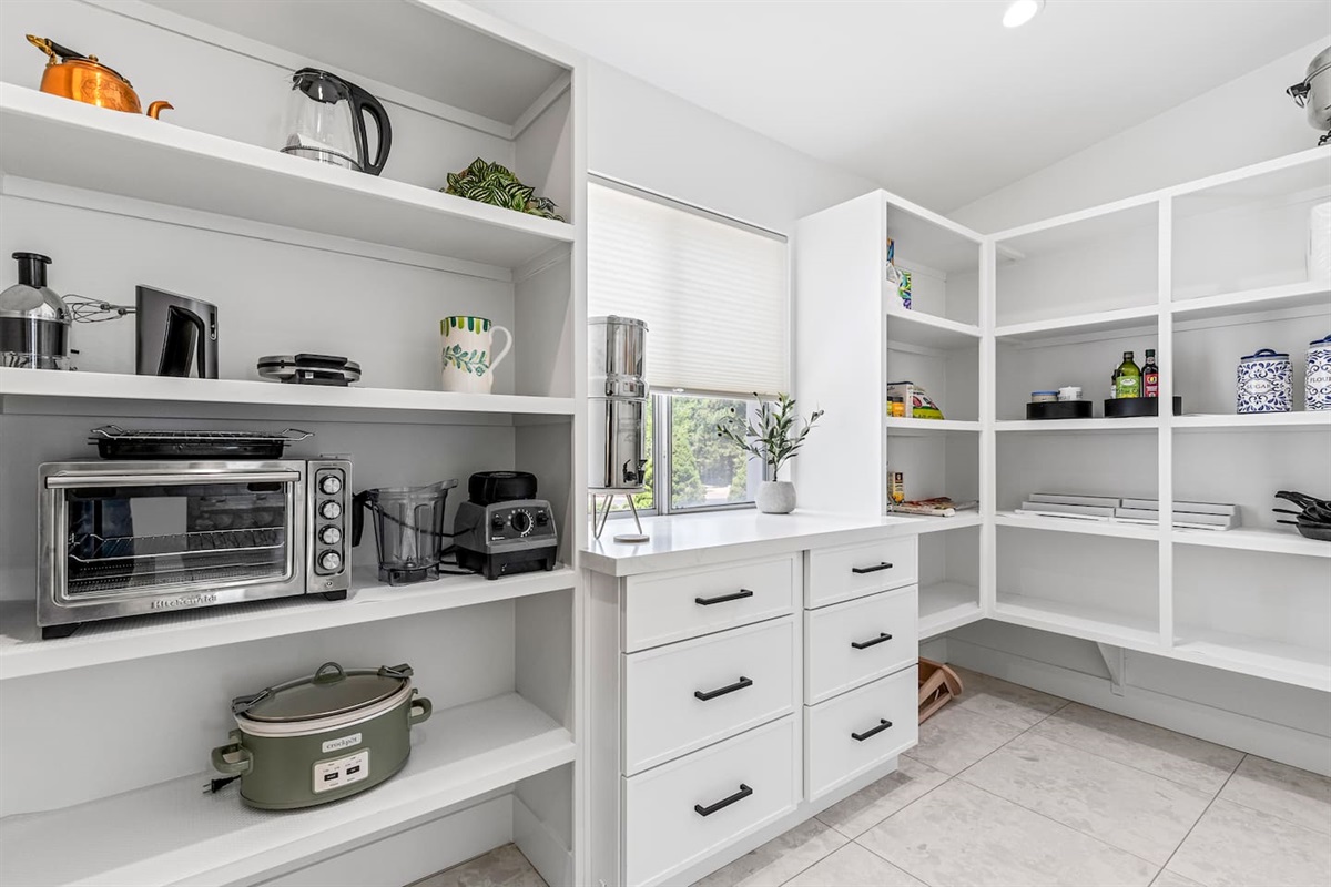 Pantry area off kitchen
