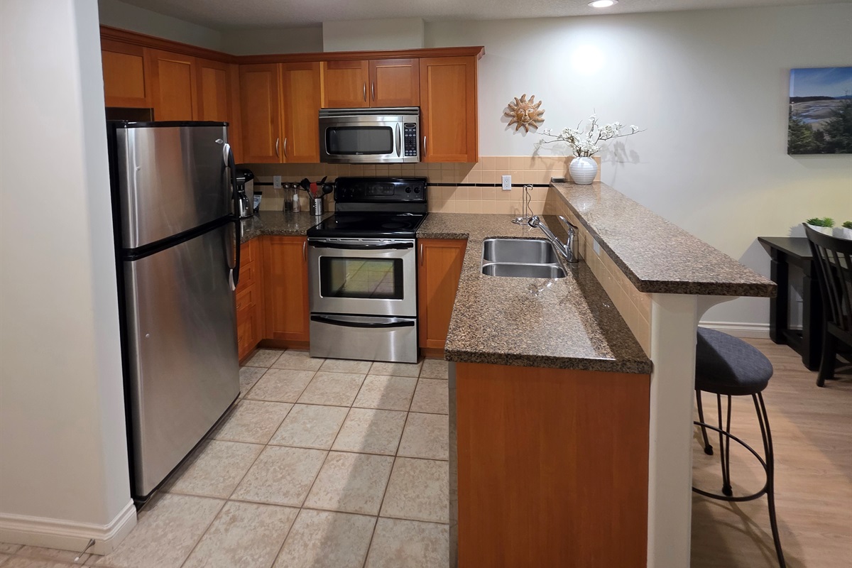 Unit A Fully stocked and well appointed kitchen,