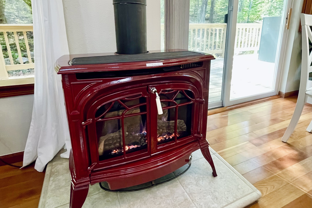 Cozy propane fireplace in the living room