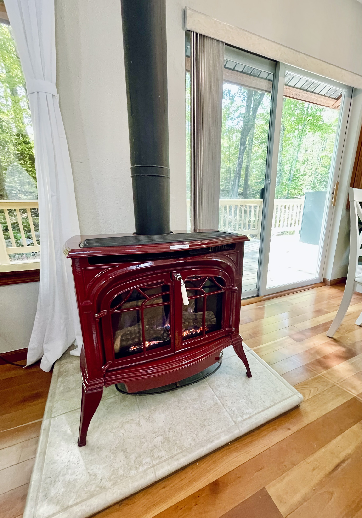 Cozy propane fireplace in the living room
