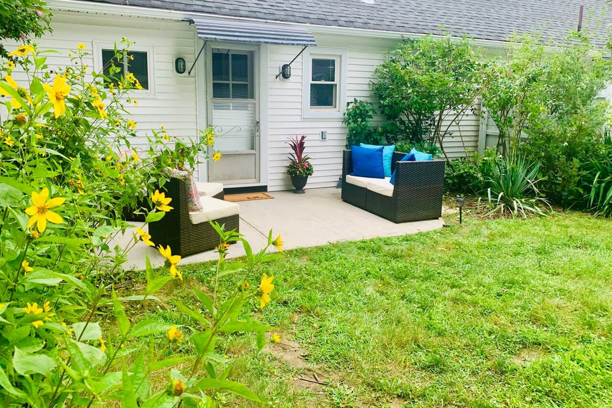 Backyard garden private seating area