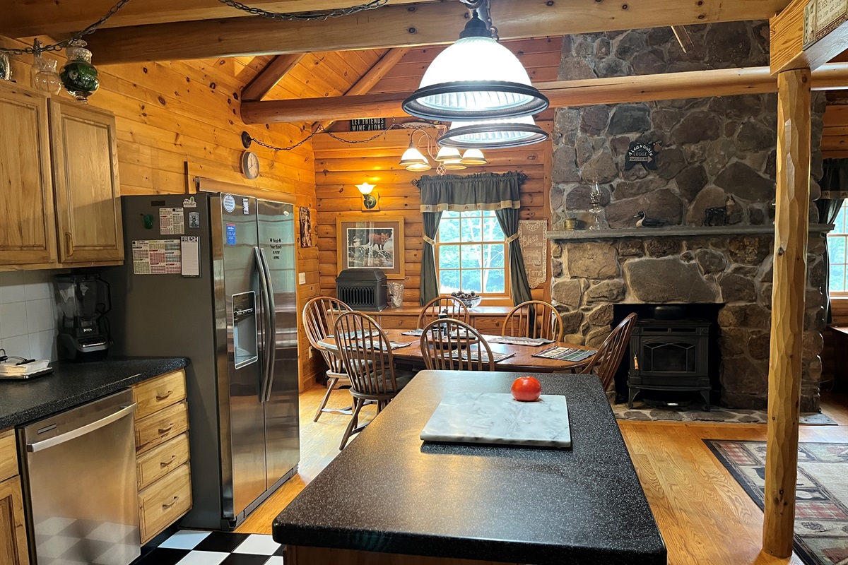 Kitchen and dining areas