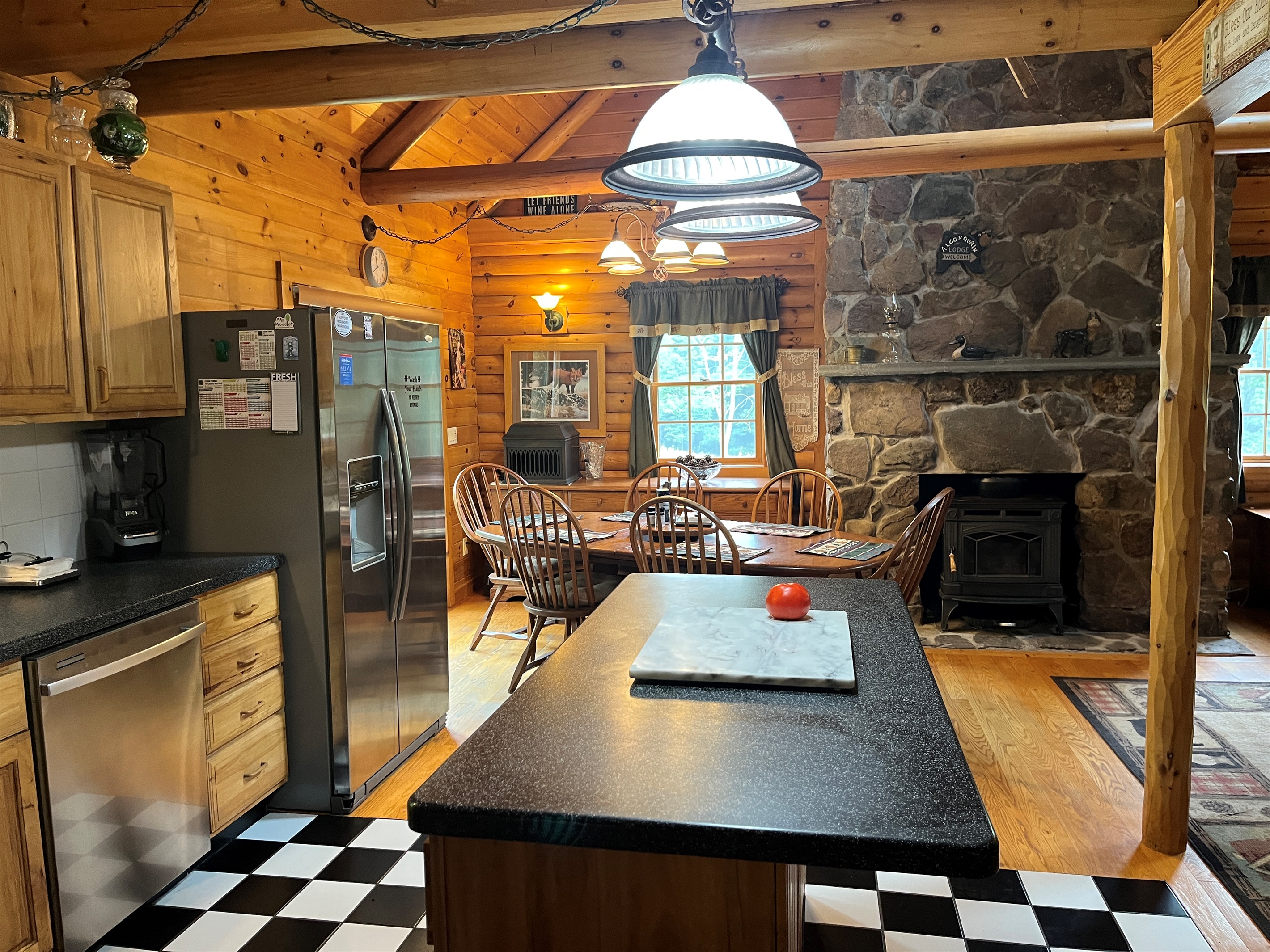 Kitchen and dining areas