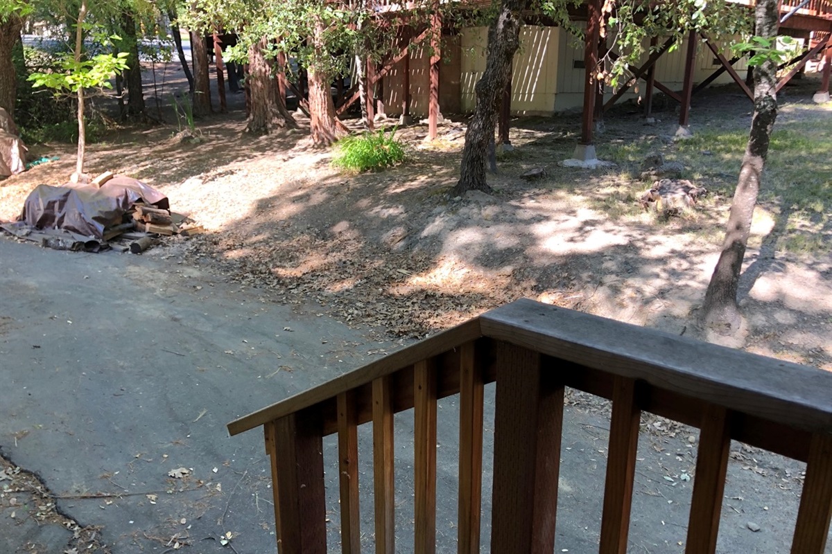 Entry from the driveway with private parking spot in owner's driveway