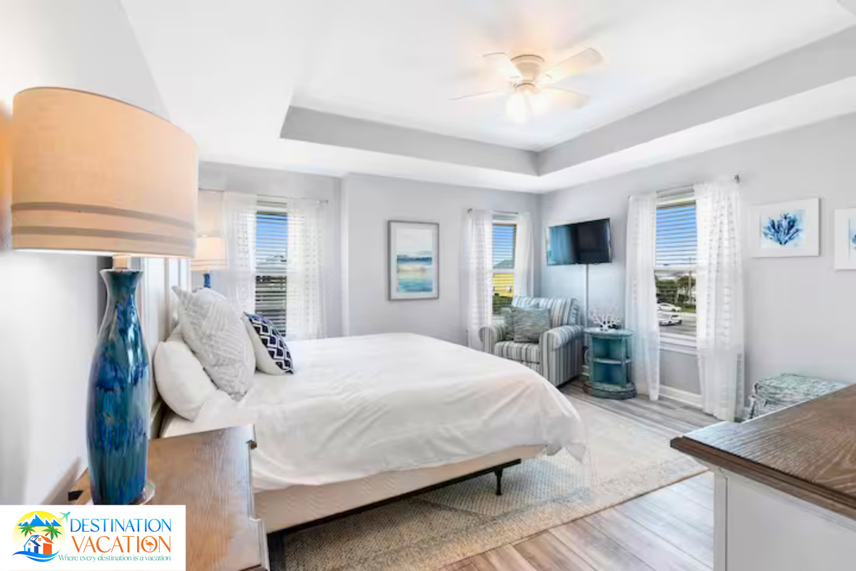 Comfortable coastal style welcomes peaceful relaxation.
