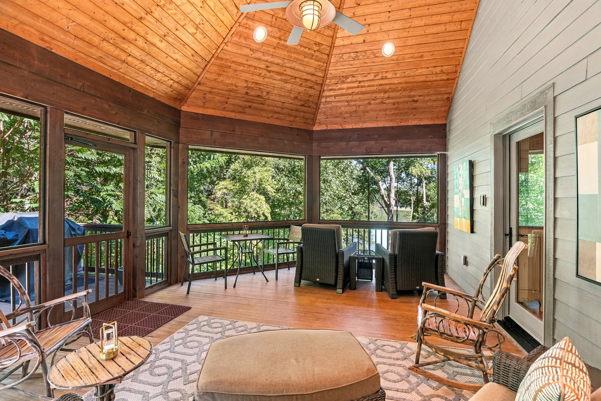 Have your morning coffee in the screened in porch