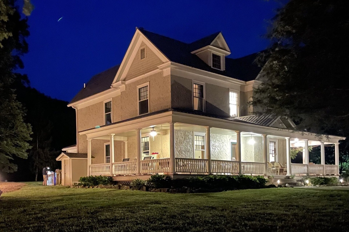 The porches and yard are a breathtaking place to enjoy your company 