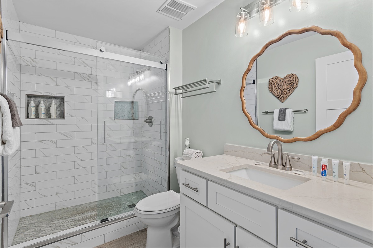 Private Remodeled Bathroom with Walk in Shower