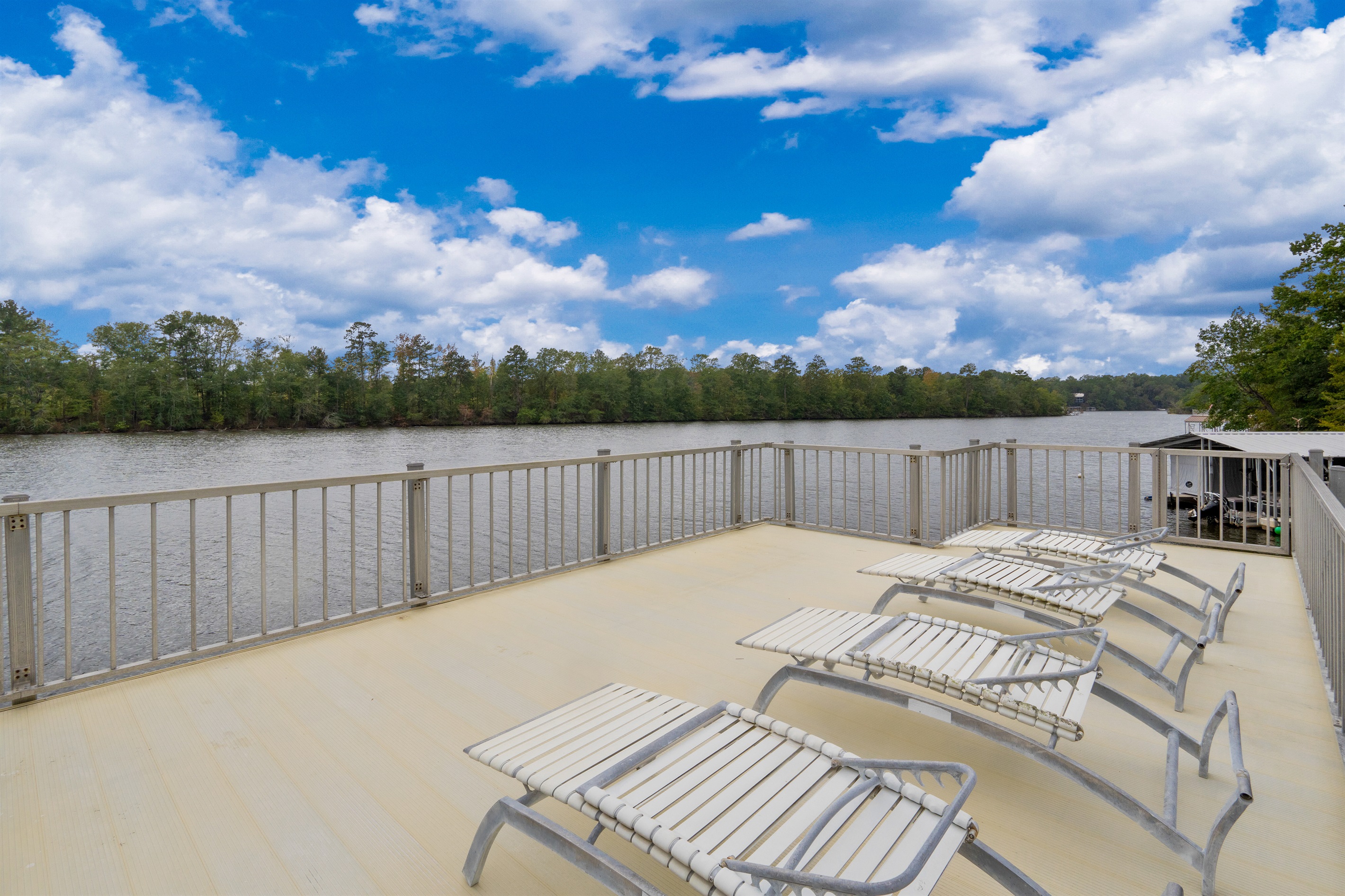 Enjoy the floating dock with a spacious sundeck, perfect for lounging in the sun, swimming, or tying up your boat for a day on the water.