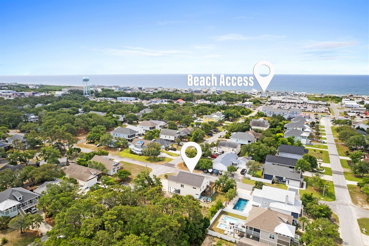 Beach access is just a few blocks away.