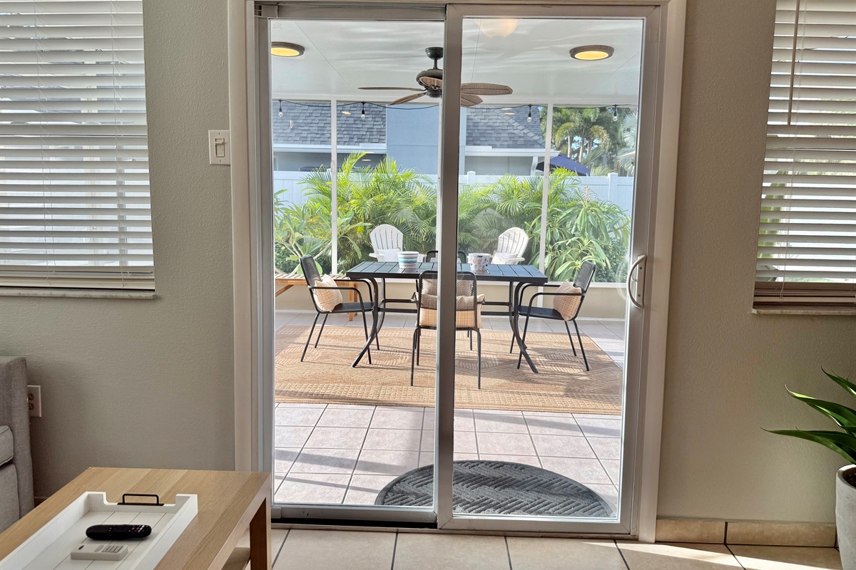 Unwind in style on plush sun loungers or enjoy a meal under the fan-cooled covered patio—your tropical escape awaits.
