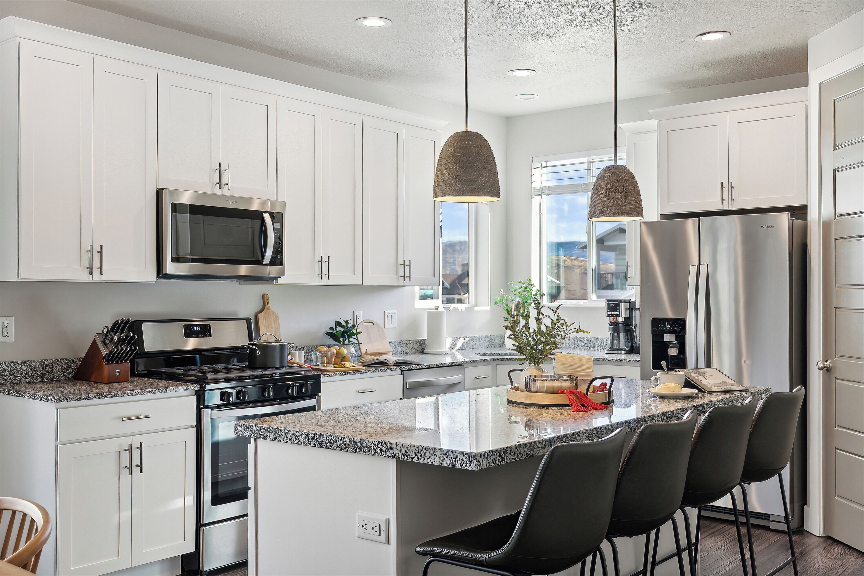 From morning coffee to gourmet meals, our kitchen has everything you need—including oils, spices, and cooking basics.