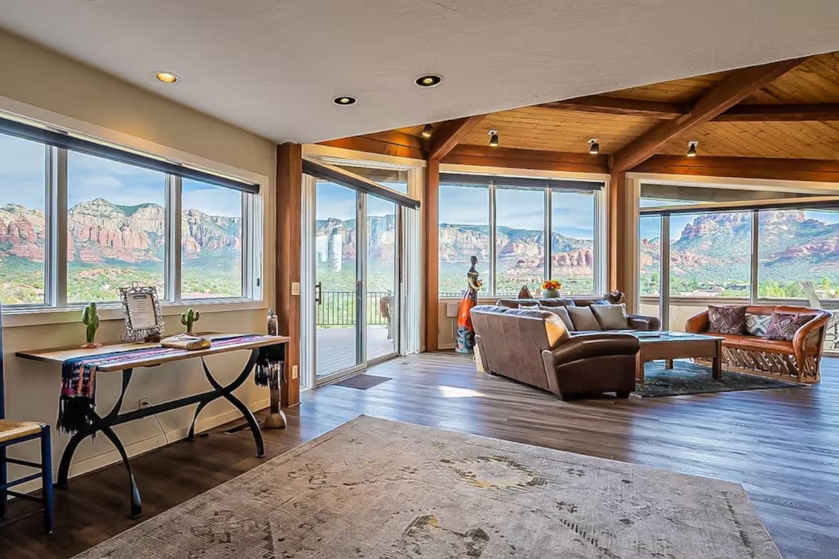 Step into this bright, open, and uniquely Sedona getaway