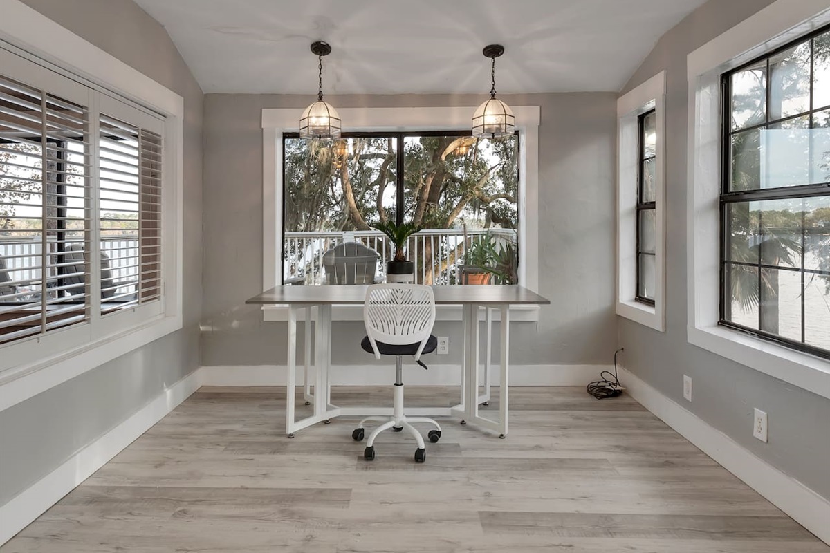 Workspace overlooking the water