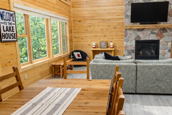 Gather around the fireplace with a book, a glass of wine, or enjoy game nights at the table with the whole family