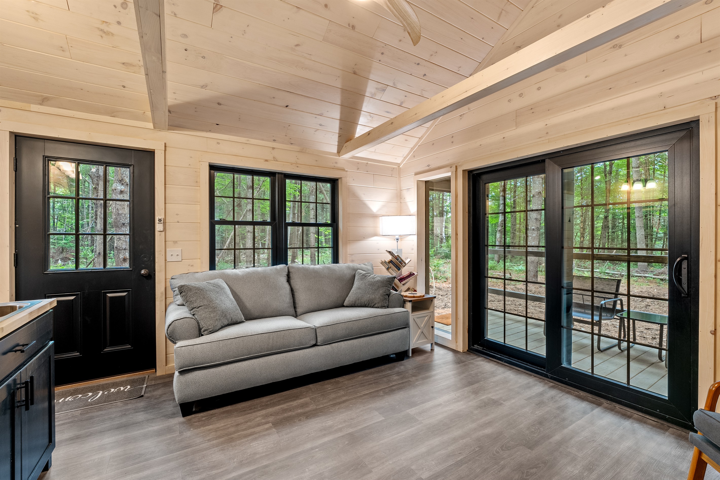 Sleeper Sofa, living room open to private porch