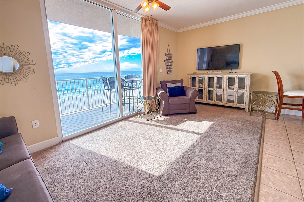 Gulf-front living room