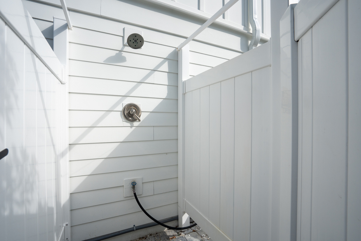 Our outdoor shower is the perfect spot to rinse off sand after a fun-filled day at the beach.