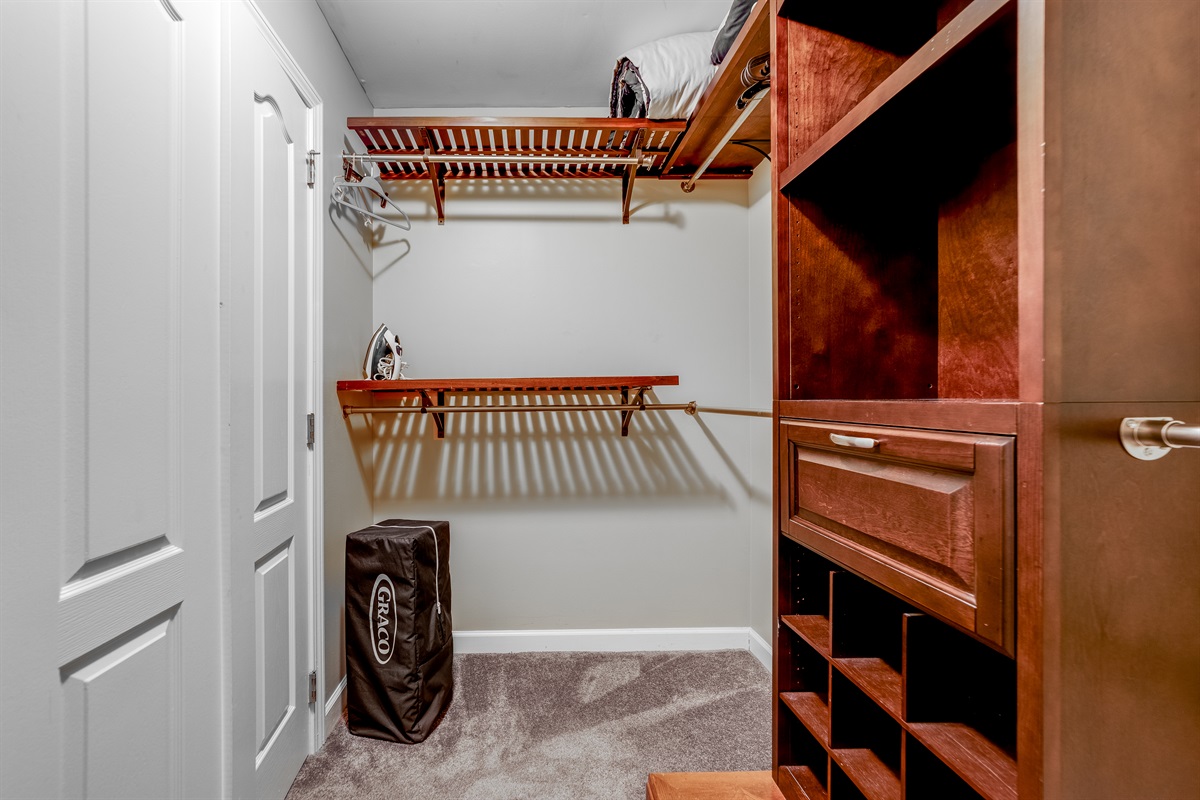 Master bedroom features large walk in closet