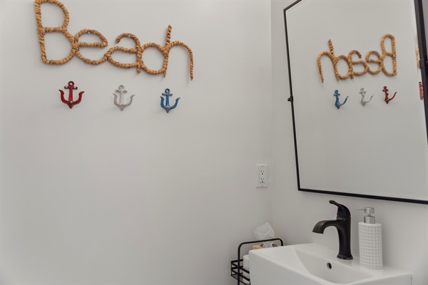 Convenient bathroom in entry area