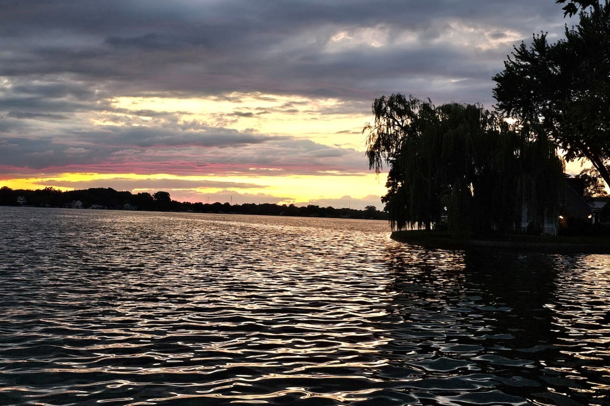 Beautiful Winona Lake at sunset.