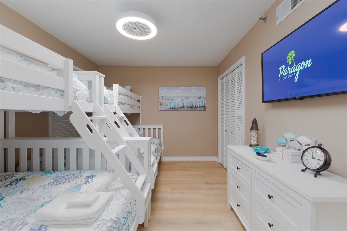 Large TV in Bunkbed bedroom