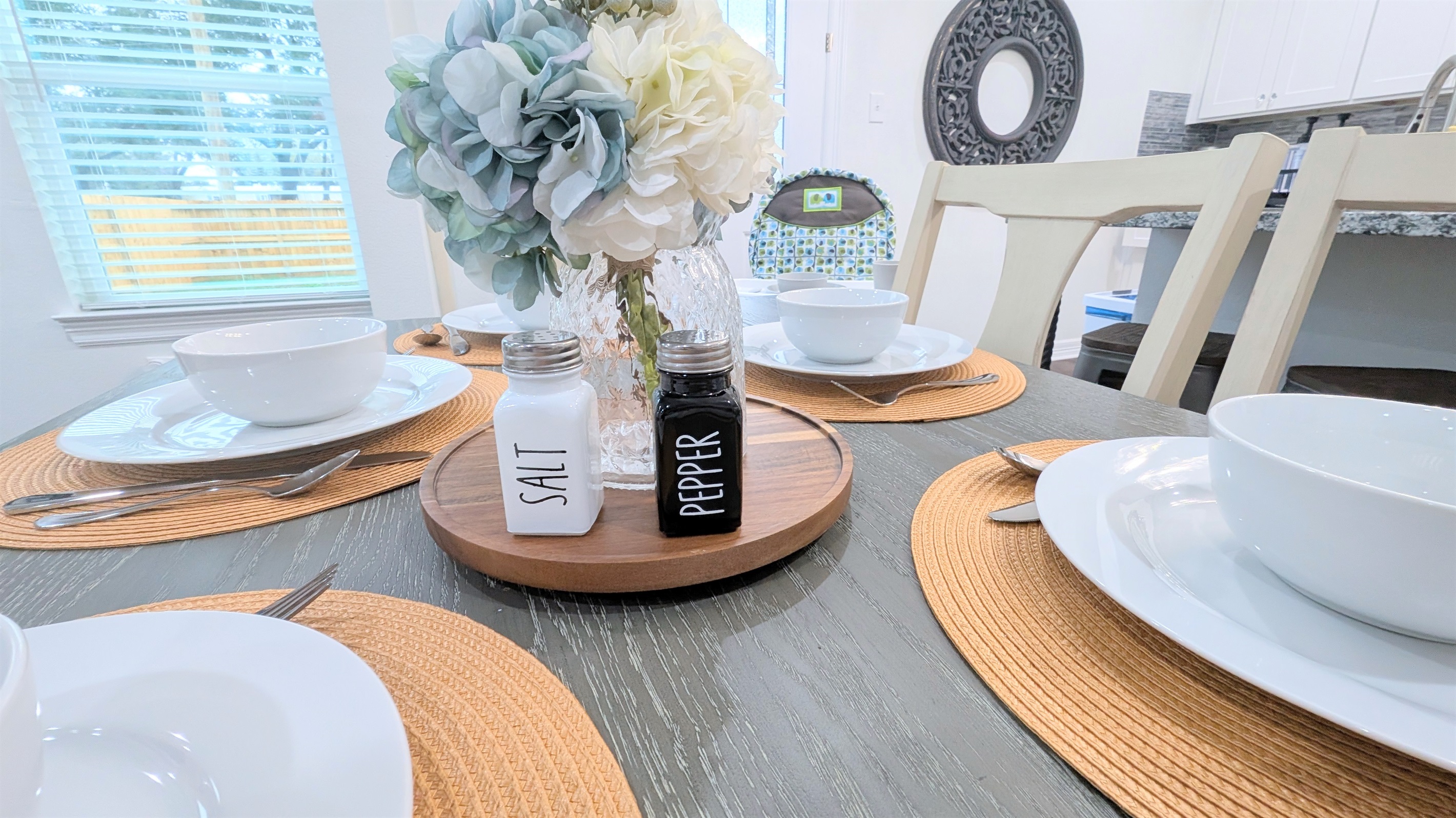 The whole family will enjoy a meal on this beautiful table. 