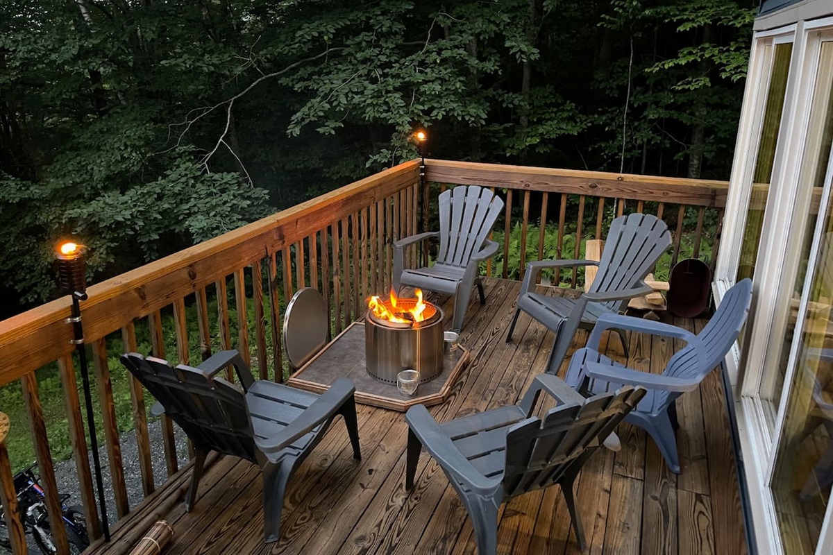 Patio chairs and solo stove firepit