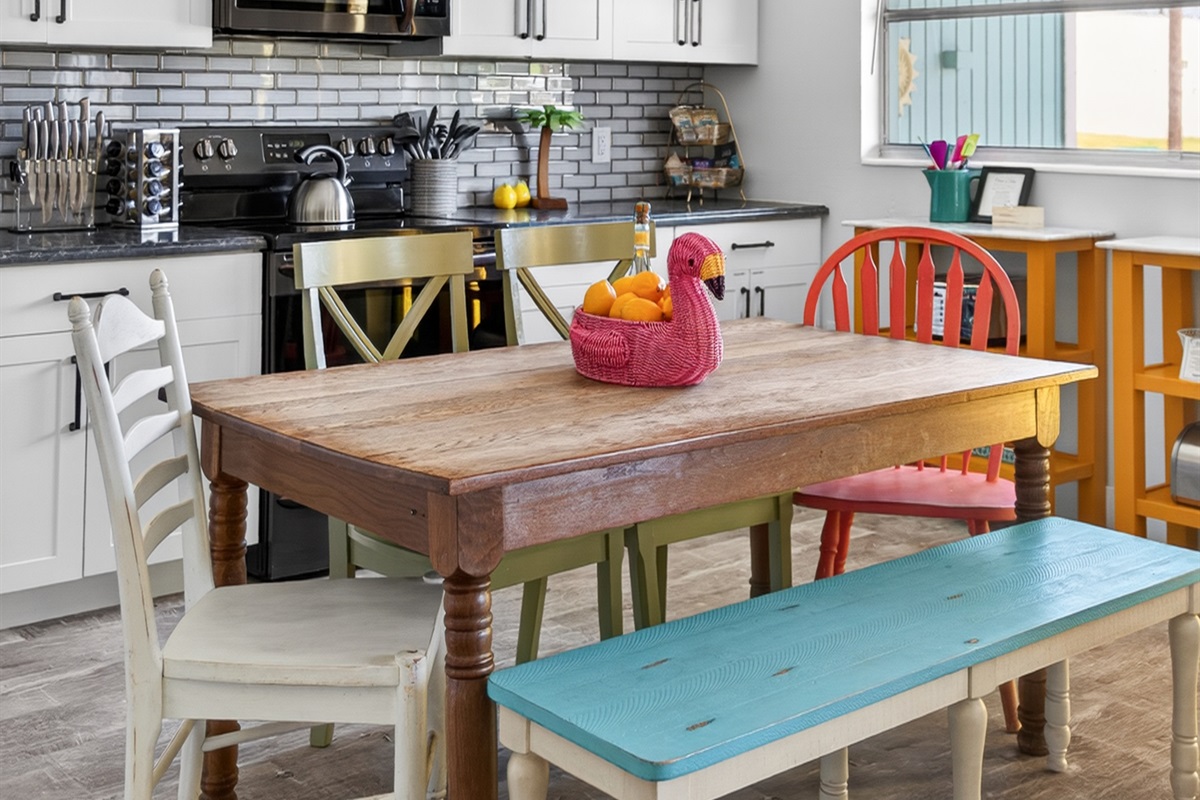 Dining table with seating for 6.