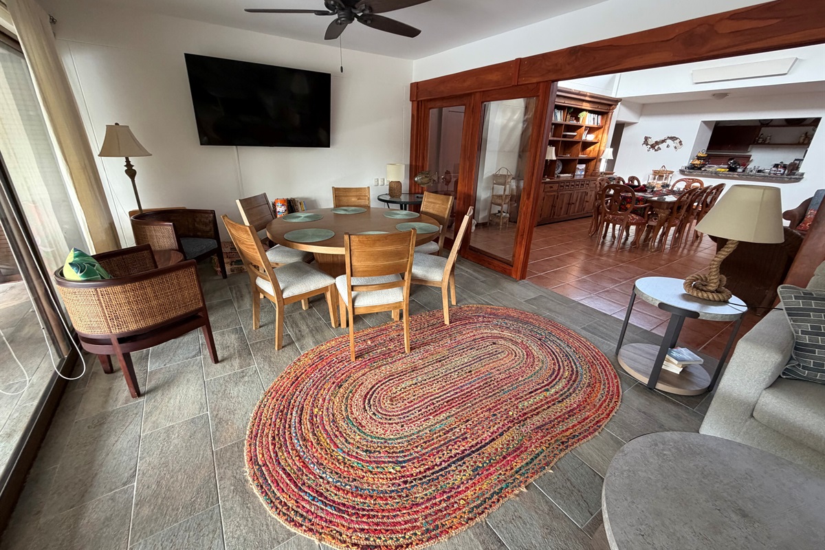 Family/TV Room with table and chairs