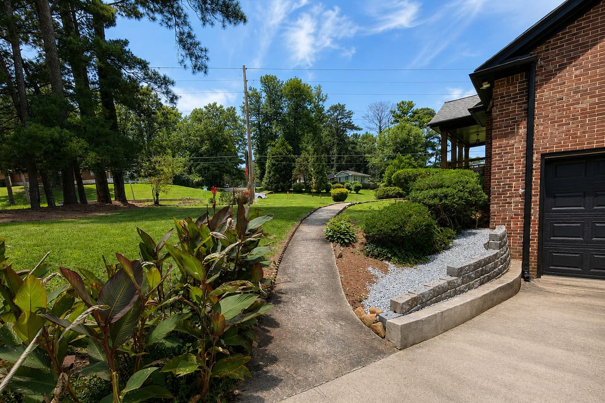 This is the pathway leading up to the front door (The pathway has solar lights that turn on automatically at night for ease of seeing)
