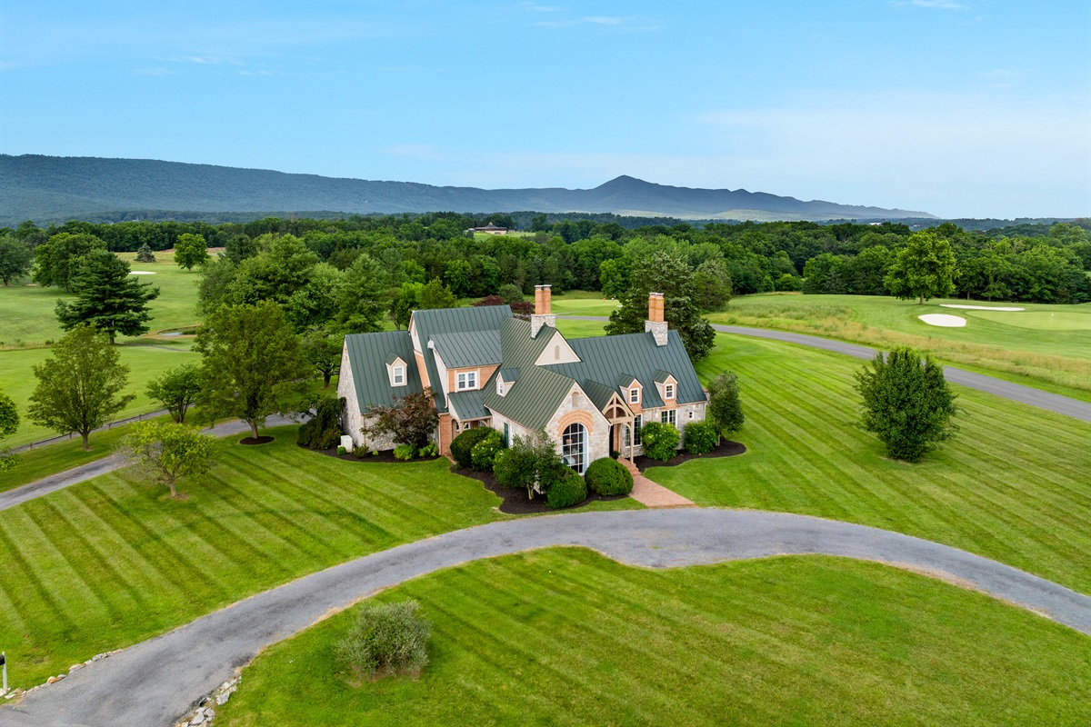 The Stone House - aerial view of the estate, Shenandoah Valley, Virginia