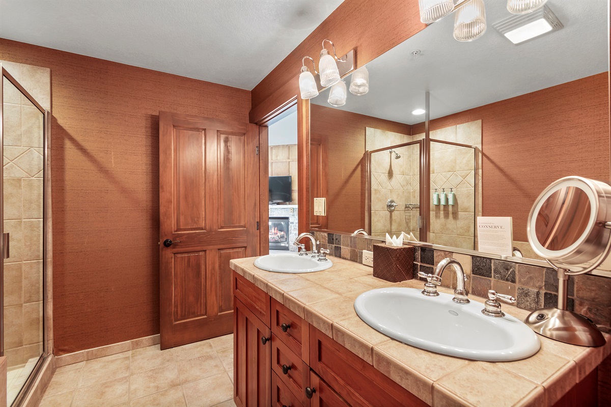 Master bathroom with double vanity