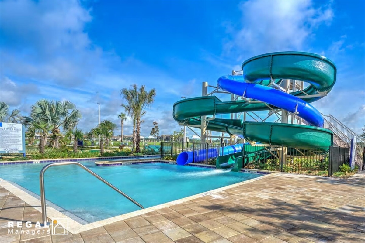 You have FREE access to the water park with two water slides, a lazy river, and more...