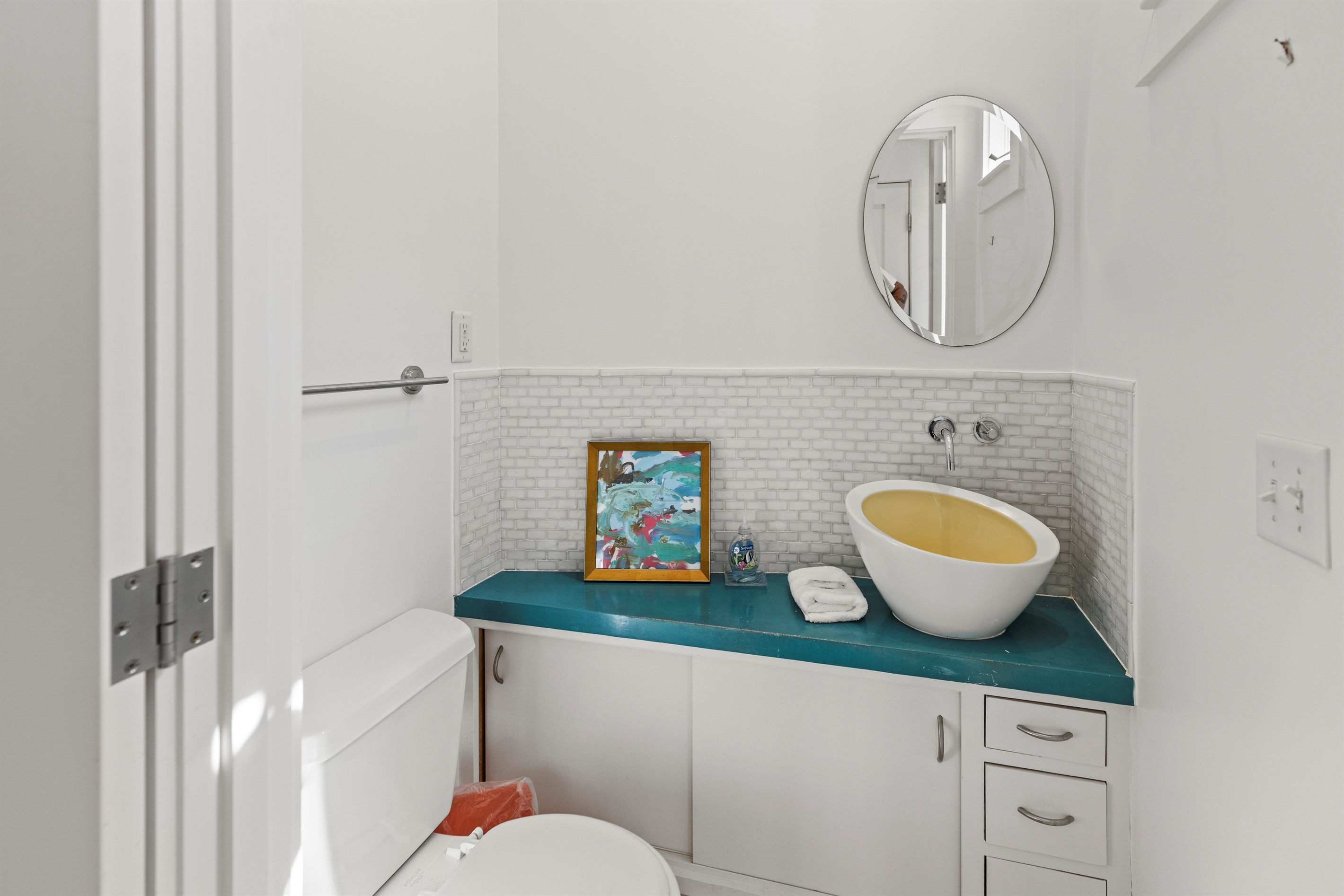 Laundry Hall/Bathroom Leads to Backyard