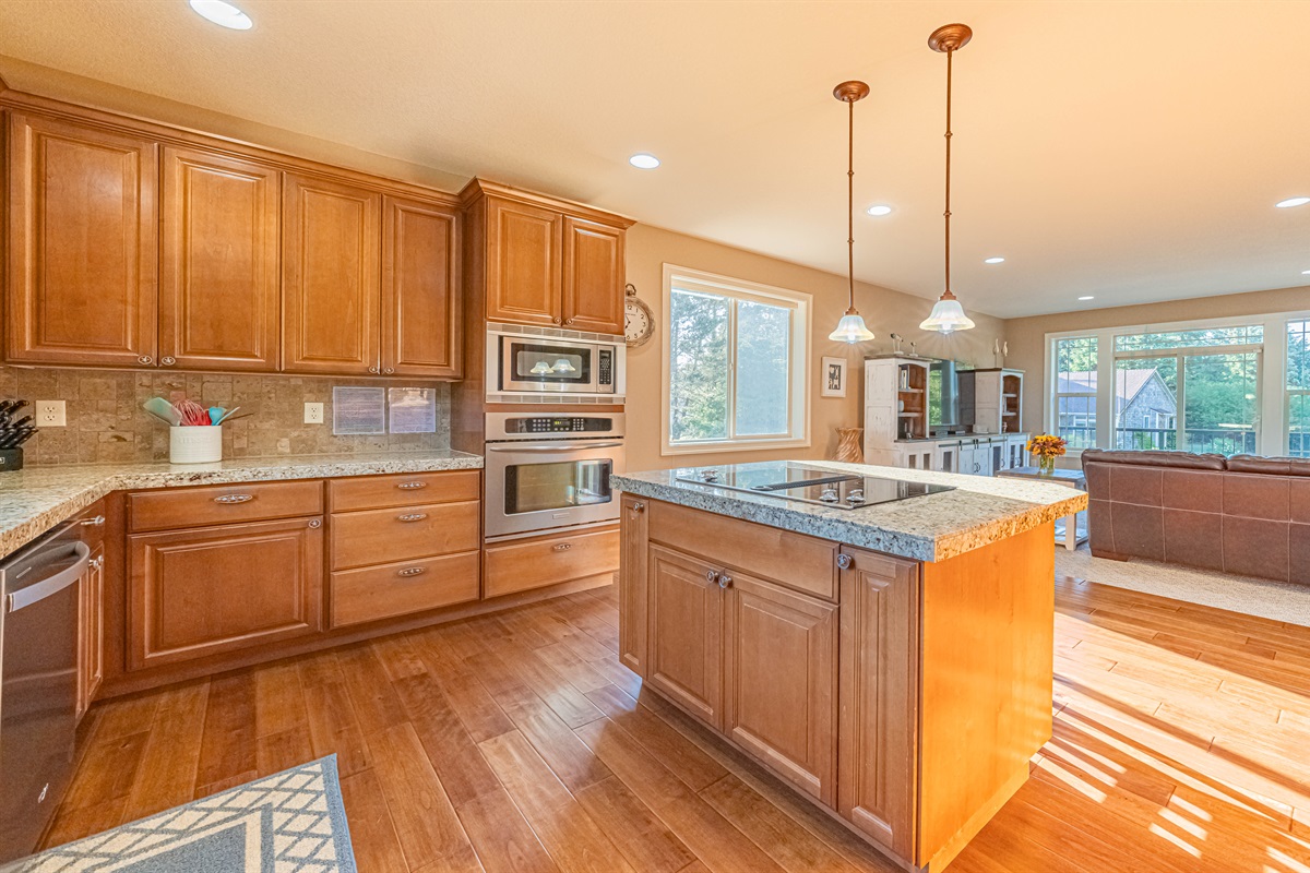 Open concept floor plan - kitchen flows seamlessly into family room.