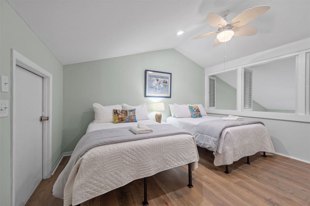 Loft space with two double beds perfect for kids or extra guests

