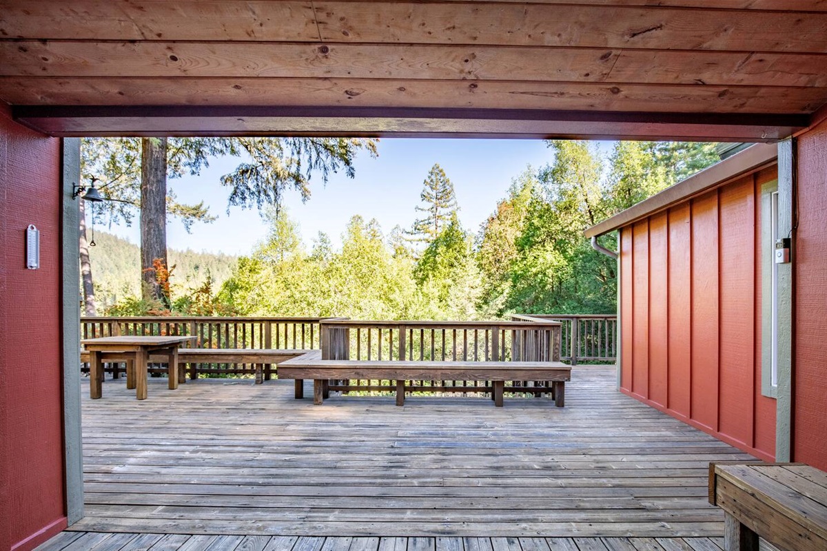 Relax and unwind surrounded by nature on our stunning forest-view deck,