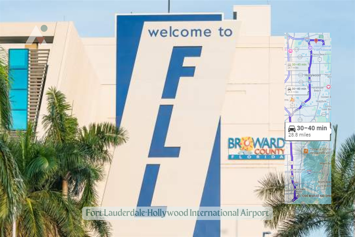 Fort Lauderdale-Hollywood International Airport (FLL) is a major, busy hub in Broward County, Florida, located ~3 miles from downtown Fort Lauderdale and ~21 miles from Miami.