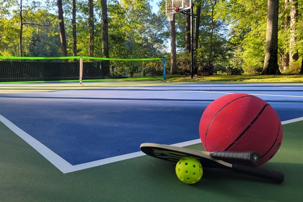 Private pickleball & basketball court