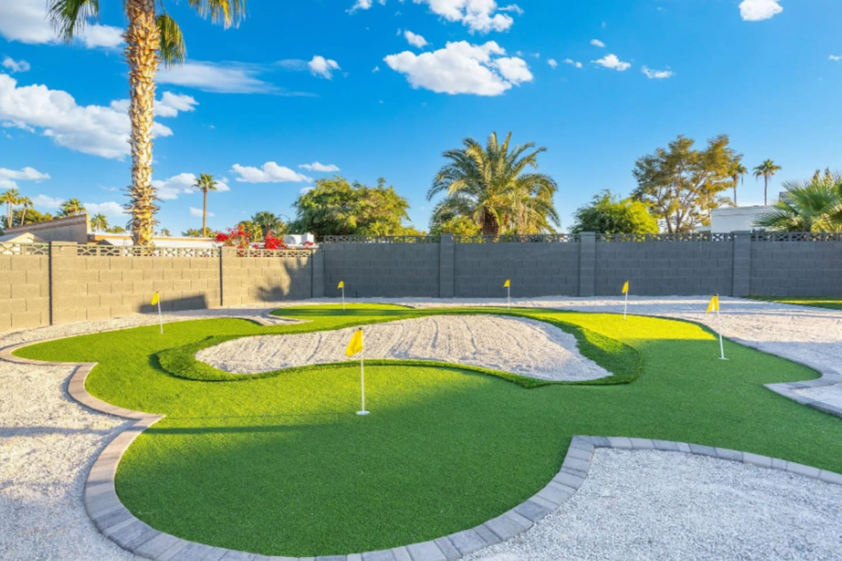 Multiple holes and a soft green backdrop make this putting course a favorite for guests of every skill level.
