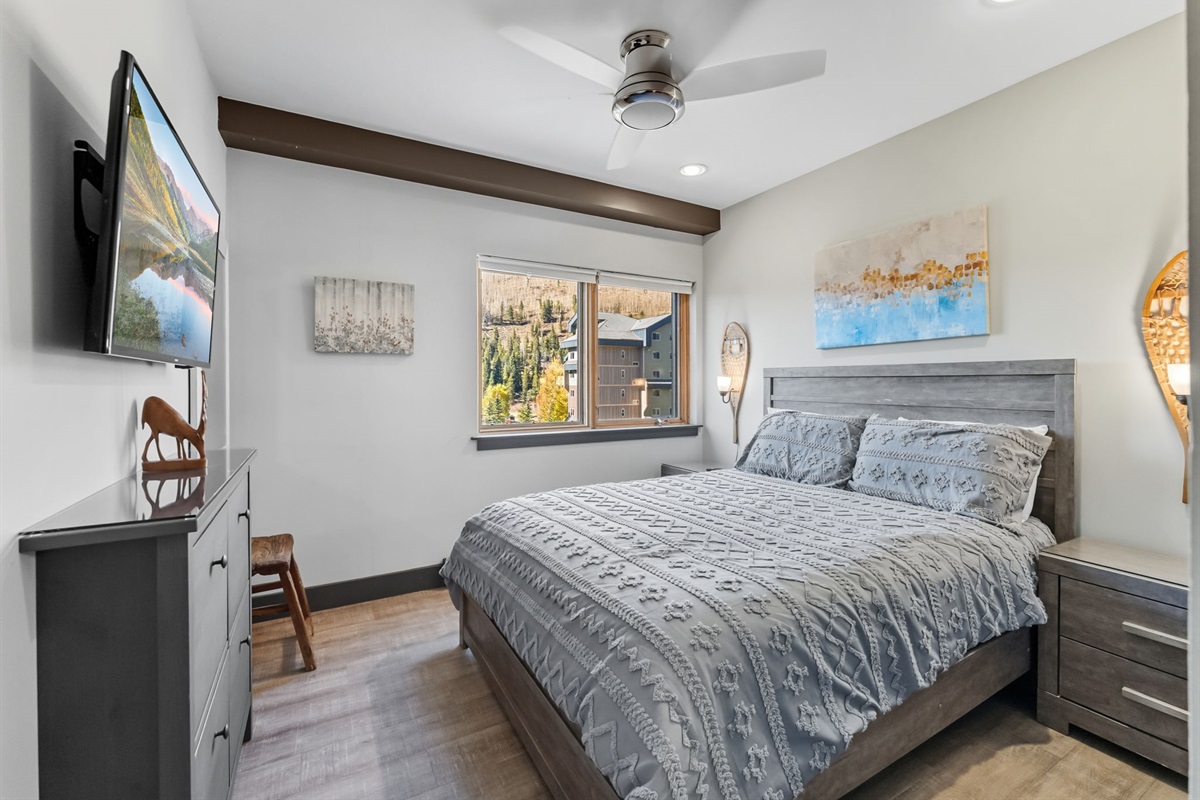 Main level Queen bedroom, SMART TV