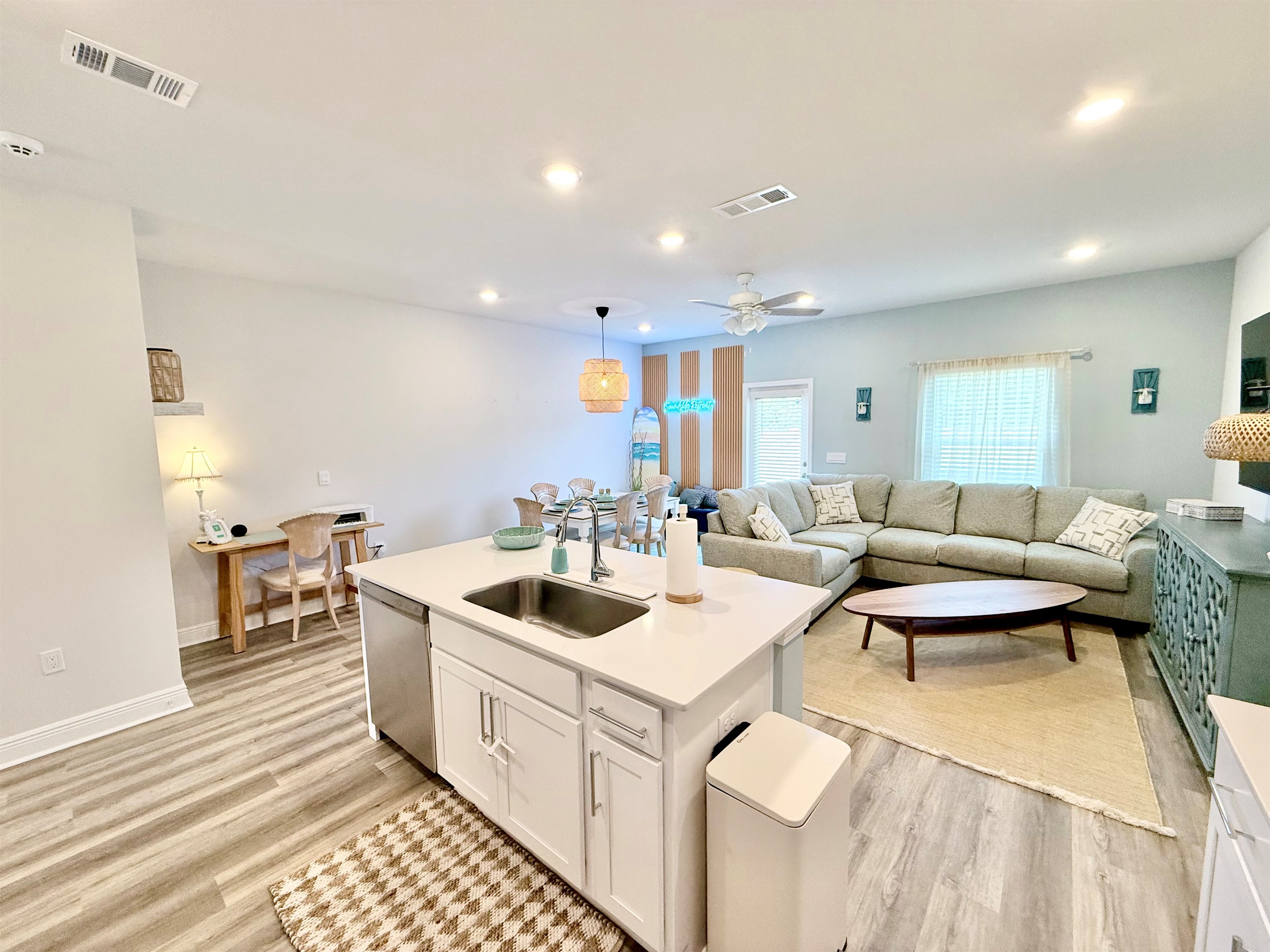 View of the great room from the kitchen