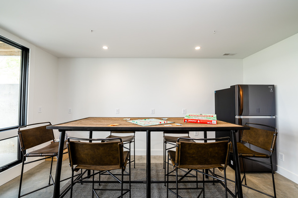 Bar table, extra refrigerator/freezer for drinks