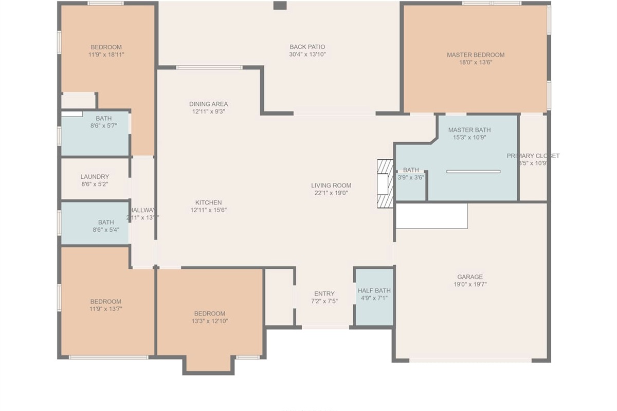 3 Way Split Floor Plan